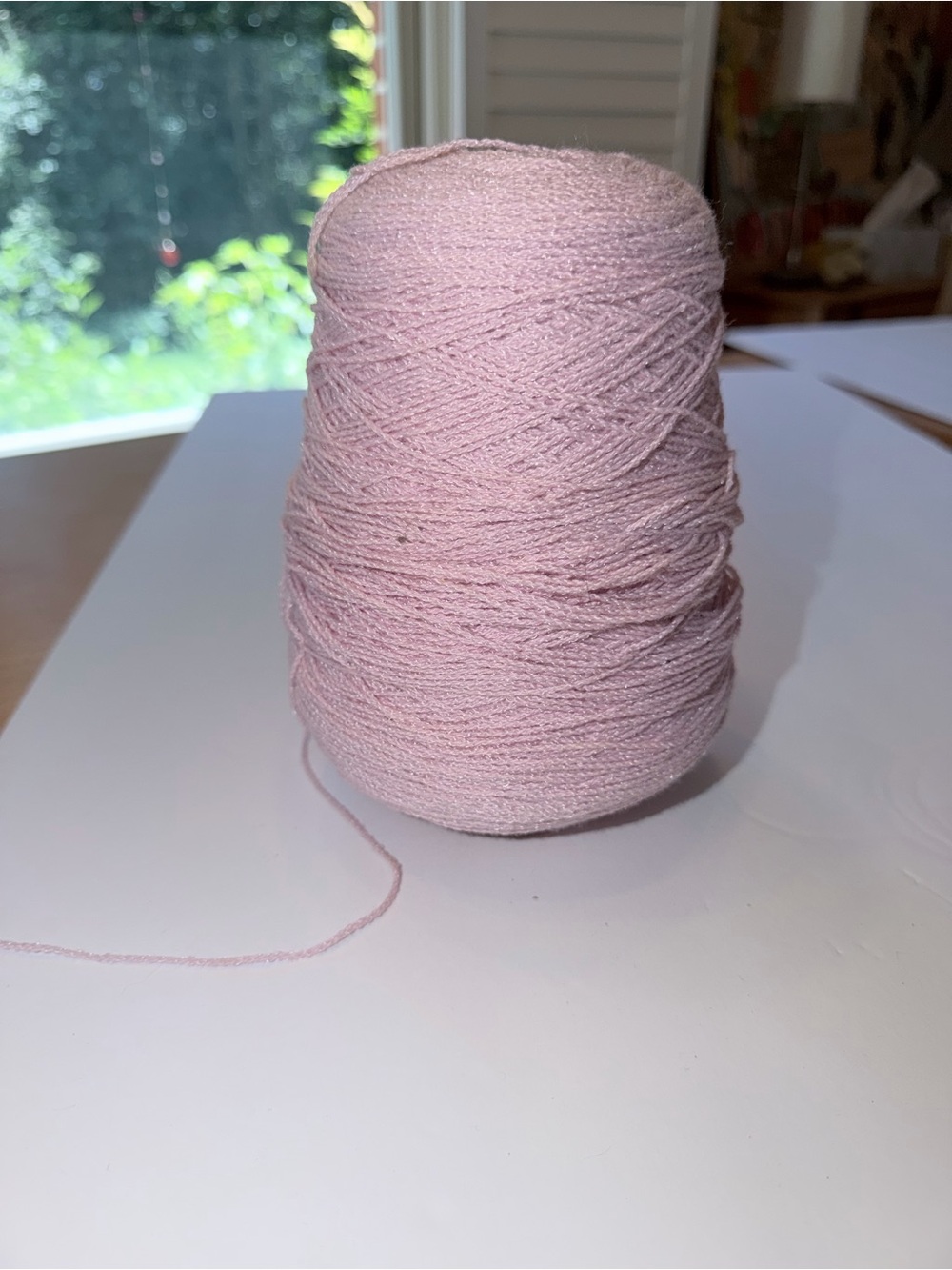 Soft Pink Yarn Cone - Versatile Crafting Thread